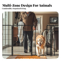 Interadaptableable Panel Pen Indoor and Outdoor Use Interadaptableable Wire Playpen Expandable Design Pet Fence for Dog Owners, Outdoors, Indoors