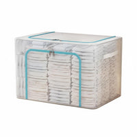 Large Capacity foldable Framed Box with transparent panel Foldable Design Frontentry stackable container Stackable Household Storage Sturdy Frame for Families, Students, homeowners, Bedroom, Under Bed, Dorm Room, On Shelves