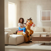 Inflate Inflatable Ride on Horse Costume Funny Mounted Horse Costume Lightweight Comfortable for Stage Performances