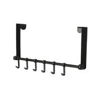Aluminum over the Door Hook Rack All Metal Door Hanger with 5 Hooks Rust Resistant Slim for Bathroom