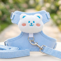 Small Dog Harness and Leash Set, Soft Vest for Cats, Adjustable Dog Chest Strap with 1.2m Lead, Double Buckle No Pull Dog Walking Harness Toy Poodle