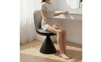 Swivel Dressing Stool Stable Pedestal Base Rotating Makeup Chair Luxurious Chenille Velvet Faux Leather Stool for Bedroom