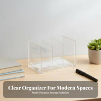 Space-Saving Multi-Compartment Desk organizer With Drawer Multi-Compartment Desktop organizer sturdy Stationery Holder No Assembly Required for Remote Workers, Students, educators, Study Room, School
