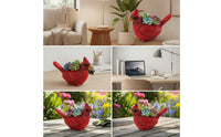 Cardinal Planter Textured Bird Planter Plant Pot Indoor Flowerpot Vibrant for Succulent Enthusiasts, Windowsill, Shelf