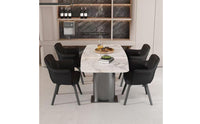 Eco Leather Upholstered Chair with Swivel Base Padded Swivel Chair with Armrests Comfy Armchair Ergonomic for Vanity