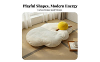 Cute Design Fried Egg Floor Pillow Soft and Comfortable Egg Shaped Seat Cushion Thickened Padding for Children, Girls, Bedroom, Bay Window
