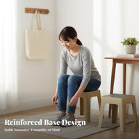 Thickened Construction Stackable Round Stool Space-Saving Design Round Backless Stool adaptable Pdurableic Seat adaptable Use for property owners, Families, Living Room, Entryway, Kitchen, Bedroom