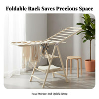 Space-Saving Foldable Clothes Drying Rack Portable Collapsible Laundry Airer Large Capacity Multi-Tier Garment Rack Heavy Duty for Apartment Dwellers, Homemakers, Balcony, Indoors, Bedroom, Small Areas
