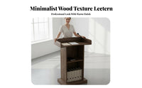 Modern Design Teacher's Podium Desk Multi-Purpose Standing Speech Podium Stable Structure Wooden Lectern with Storage Long-Lasting for Teachers, Speaker S, Speakers, Classroom, Lecture Hall, Auditorium, Conference Room