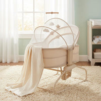 Multi-Functional Electric Rocking Bassinet 360 Degree Rotation Newborn Soothing Sleeper With Toy Bar Portable Baby Cradle for Newborns, Infants, Bedside, Living Room, Nursery