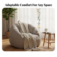 Lie-Flat Design Highspine Beanbag Full physique Support Floor Seating snug Lounge Chair Space Saving for Students, Families, Living Room, Relaxing, studying corner, Watching Tv