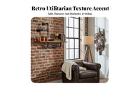 Industrial Pipe Shelving Retro Look Wall Shelf Space-Saving for Living Room, Bar