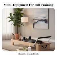 Pilates Reformer Bed Full Body Workout Maple Wood Reformer Adjustable Resistance Core Training Bed for Home Gym Users, Adults, Recovery Center