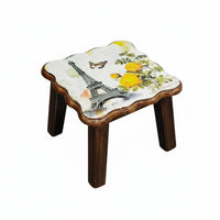 Vintage Design Small Square Bench adaptable Low Stool space-efficient Household Furniture Sturdy Build for Children, Families, Students, Entryway, Living Room, Bedroom, Office