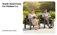 Sofa and Armchair set with Table Waterproof Outdoor Furniture sun-protected Protected Patio Seating Group for Families, Adults, Sunroom, Garden, Backyard