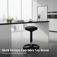 Modern Minimalist Design Adjustable rotating Stool Backless Adjustable Round Pedestal Chair Padded pad High Seat Built-in Footrest for Business Owners, Shop Workers, Kitchen, cosmetic studio, Counter, Garage