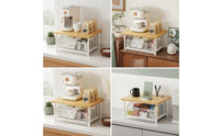 Countertop Organizer with Wire Basket Space Saving Storage Rack Heavy Duty Countertop Riser with Shelf for Office Breakroom