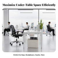 Stackable beneath-desk container With casters Organizing Basket Movable for residents