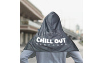 Topographic Print Hooded Cooling Shawl Pointed Hood Cooling Hooded Towel Dark Trim Outdoor Cloth Fastening Points