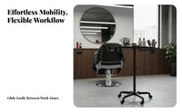 Portable Adjustable Rolling Tray Stand Mobile Design Utility Mobile Stand Multi-Purpose Professional Equipment Versatile for Salon Professionals Artists, Barbershop, Salons, Beauty Parlor, Spas
