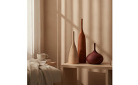 3 Pieces Brushed Vases with Matte Finish Decorative Tabletop Vases Minimalist Ceramic Vase Modern for Living Room, Shelves, Entryway, Coffee Tables