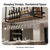 Minimalist Design Ceiling-Mounted Wine Glass Rack mechanical design Ceiling-Mounted Bar Shelf Space-Saving Stemware Holder Multi-Functional for Restaurant Owners, Homeowners, Dining Room, Pub, Cellar