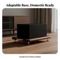 Reduces Resonance Soundbar Vibration Damping Riser Improves Sound Quality Subwoofer Isolation Base Anti-Slip Feet Walnut Wood Speaker Stand Hand-Polished Finish for Audiophiles, High-Fidelity Enthusiasts, Home Theater, Living Room
