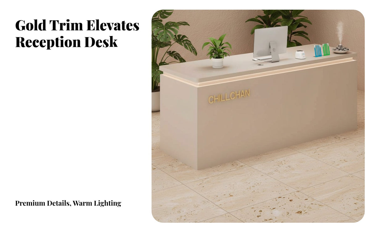 Shop Ier Desk Scratch Resistant Modern Reception Desk Sturdy Modern Checkout Counter for Business Owners, Shopkeepers, Retail Store, Beauty Salon