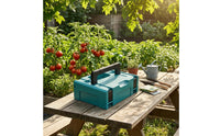 Turquoise Blue Plastic Toolbox Slimline Handheld Toolbox Rectangular Protective Equipment Case Black Handle