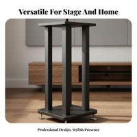Shock-Absorbing Speaker Floor Stand Vibration Reduction Bookshelf Speaker Stand Stable Base Design Metal Audio Rack Anti-Slip Pads for Home Theater Enthusiasts, Audiophiles, Professionals, Stage