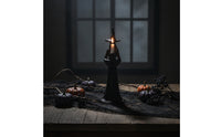 Gothic Tabletop Witch Statue Spooky Standing Witch Figure Dark Fantasy Statue with Tree Root Robe Mystical for Mantels