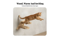 Solid Wood Construction Wall Mounted Cat Steps Space Saving Wooden Cat Climbing Steps Scratch Friendly Easy Installation for Cats, Kittens