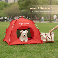 Pet Tent Bed for Cats and Small Dogs, Foldable Indoor/Outdoor Pet Camping House, All Seasons