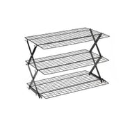 Multi-Tier Cooling Rack Non Coating Foldable Cooking Rack Space-Saving Stackable Pastry Shelf for Home Cooks, Camping, Bakery, Outdoor Barbecue