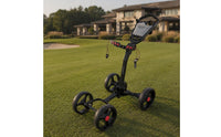 Aluminum Alloy 4 Wheel Golf Push Pushcart Black Four-Wheel Golf Trolley Lightweight Outdoor Gear