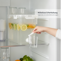 Large Capacity Cold Water Pitcher with Spigot for Refrigerator, Food-Grade Plastic Beverage Dispenser for Iced Drinks and Juice