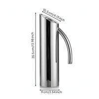 Polished Stainless Steel Pitcher Mirror Finish Metal Water Pitcher Silver Carafe Sturdy for Home Kitchen, Taverns