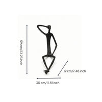 Human Figure Sculpture Slender Cast Iron Figurine Industrial Ornament for Interior Designers, Living Room