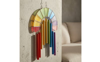 Hanging Wind Chime Colorful Suncatcher Decorative Hanging Ornament with Cord for Wall