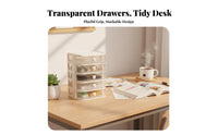 Stackable Storage Drawer Transparent Stackable Drawer Set adaptable for Home