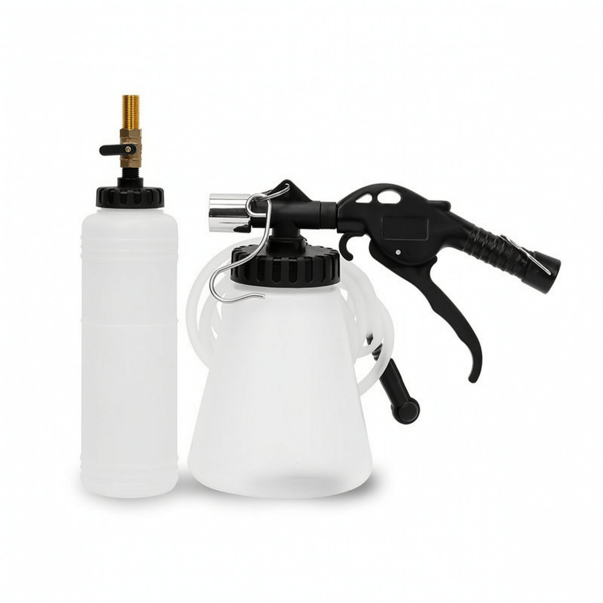 Universal Brake Fluid Change Tool with Refill Bottle Quick Pneumatic Brake Bleeder Convenient Transparent for DIYers, Mechanics, Car Maintenance