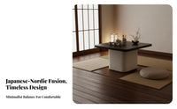 Minimalist Design floor matdesign Floor Desk Nordic Aesthetic Curved Leg Low Table Space-Saving Living Room Furniture Sturdy Construction for Apartment Dwellers, Homeowners, Families with Children, Bay corner, Small Spaces, Bedroom, Playroom