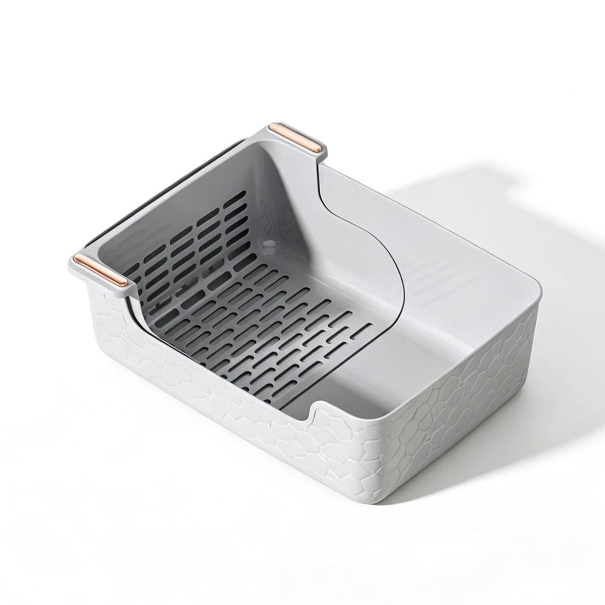 Sifting Litter Pan Semi-Enclosed Cat Litter Pan with Tray Rectangular Pet Supply for Cats, Indoor