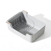 Sifting Litter Pan Semi-Enclosed Cat Litter Pan with Tray Rectangular Pet Supply for Cats, Indoor
