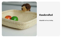 Rectangular Woven Platter Rustic and design Serving Basket multipurpose for Bakeries