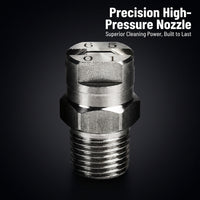 Spray Tip 4BSPT Male Thread, 304 Stainless Steel Industrial Spray Nozzle, Flat Tip, High Pressure Wash Nozzle, Cleaning Nozzle for Industrial Cleaning