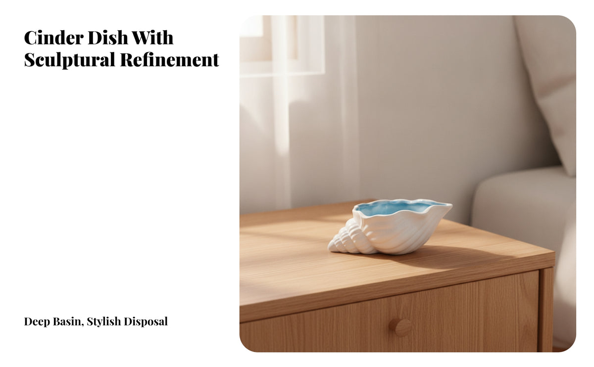 Coastal Shell-Shaped Resin Container | Glossy Blue Interior, carved Ridged Surface, Shell Container, for Desktop
