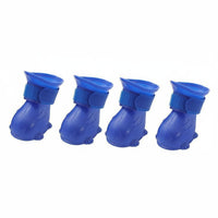 4 Pieces Non-Slip Sole Dog Rain Boots Soft and Flexible Waterproof Dog Booties Easy to Clean Waterproof Paw Covers All-Weather Protection for Small Dogs, Walking, Outdoor