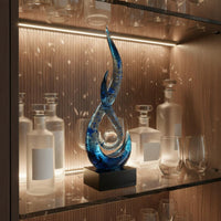 Azure Flame Statue Modern Resin Ornament for Office, Bookshelf