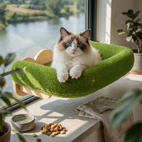 Cat Window Bed with Suction Cups Wooden Cat Window Hammock Comfortable for Cats